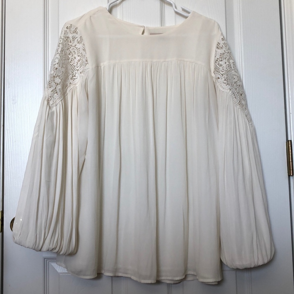 Loft cream peasant blouse
